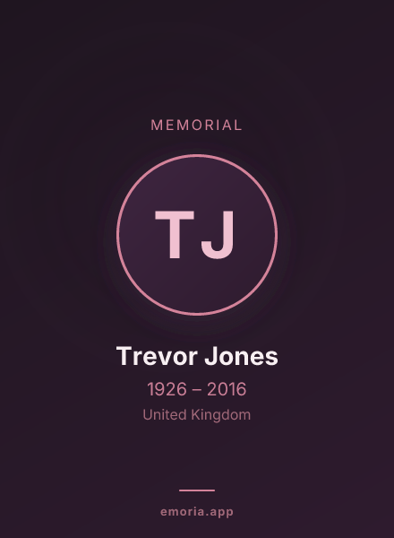 Memorial portrait of Trevor Jones