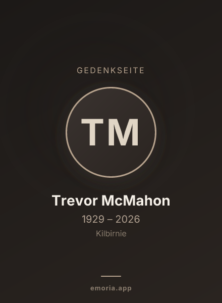 Gedenkportrait von Trevor McMahon