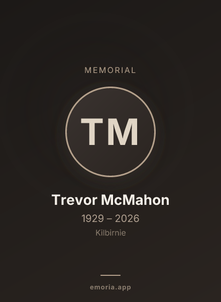 Memorial portrait of Trevor McMahon