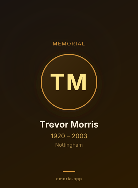 Memorial portrait of Trevor Morris