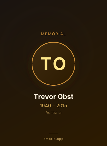 Memorial portrait of Trevor Obst
