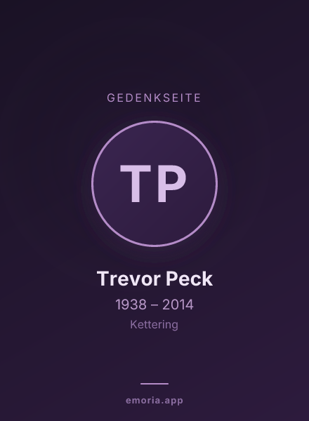 Gedenkportrait von Trevor Peck