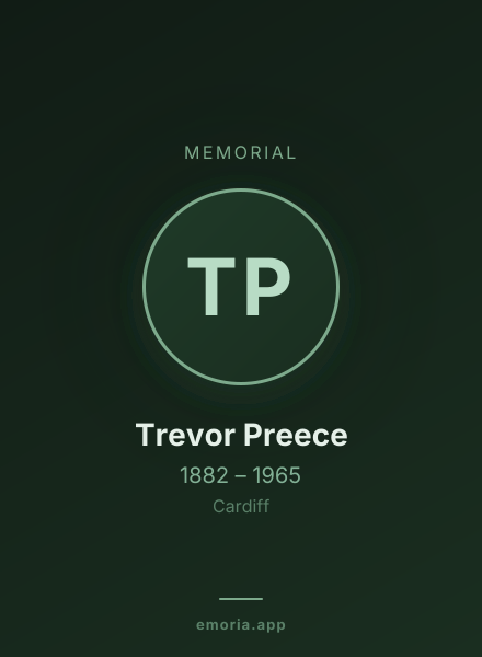 Memorial portrait of Trevor Preece