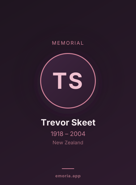 Memorial portrait of Trevor Skeet