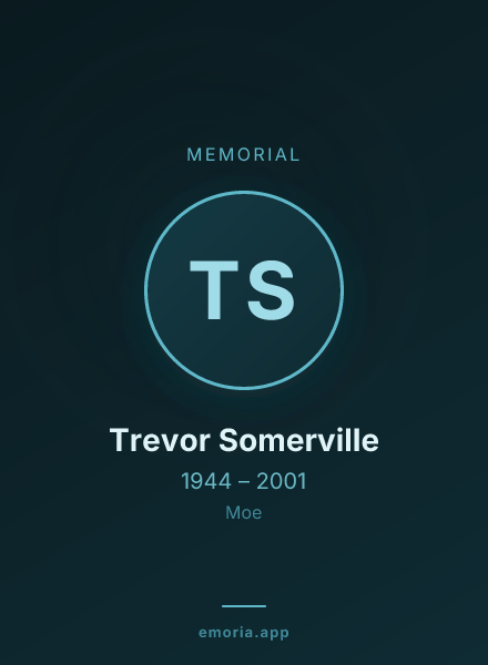 Memorial portrait of Trevor Somerville