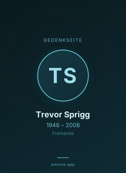 Gedenkportrait von Trevor Sprigg