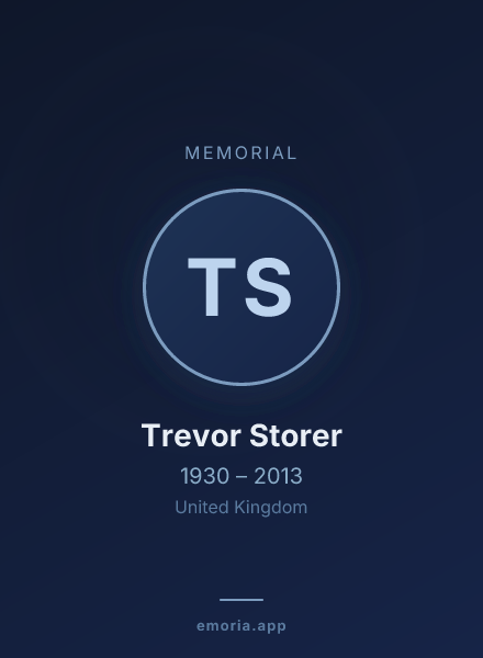 Memorial portrait of Trevor Storer