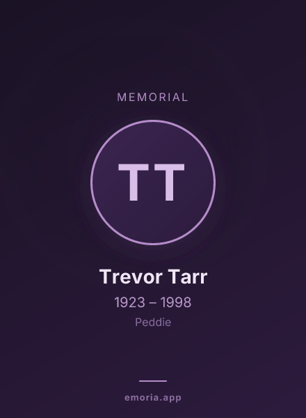 Memorial portrait of Trevor Tarr