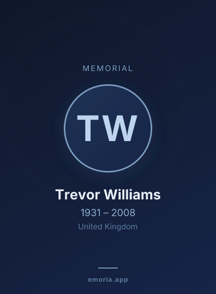 Memorial portrait of Trevor Williams