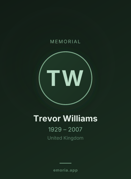 Memorial portrait of Trevor Williams