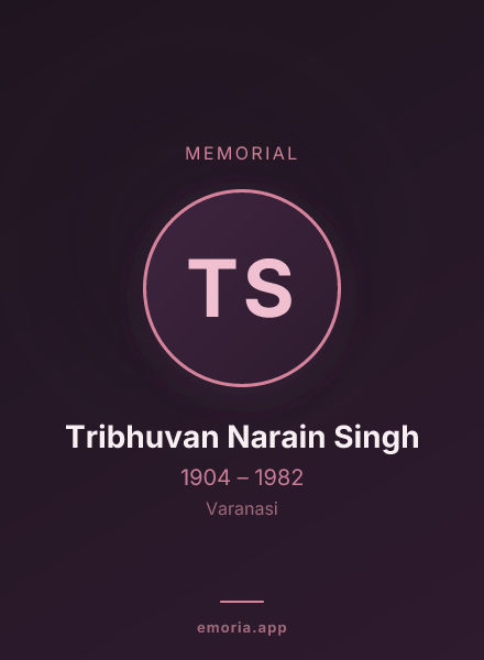 Memorial portrait of Tribhuvan Narain Singh