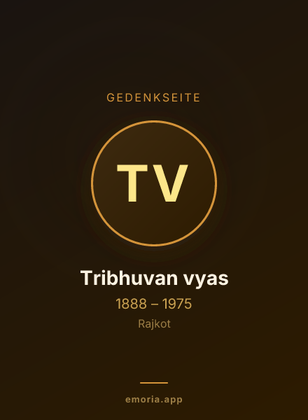 Gedenkportrait von Tribhuvan vyas