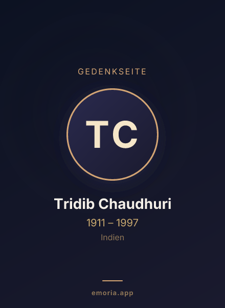 Gedenkportrait von Tridib Chaudhuri