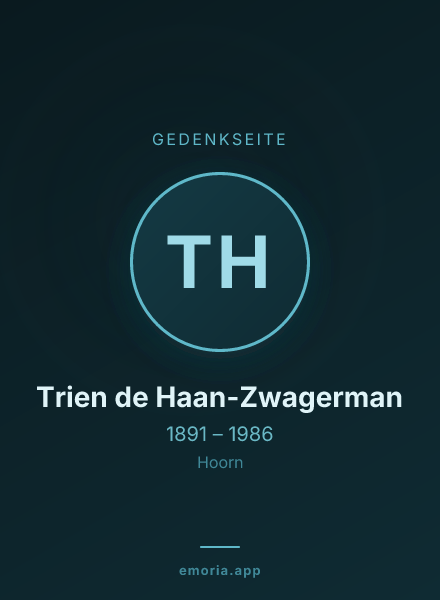 Gedenkportrait von Trien de Haan-Zwagerman
