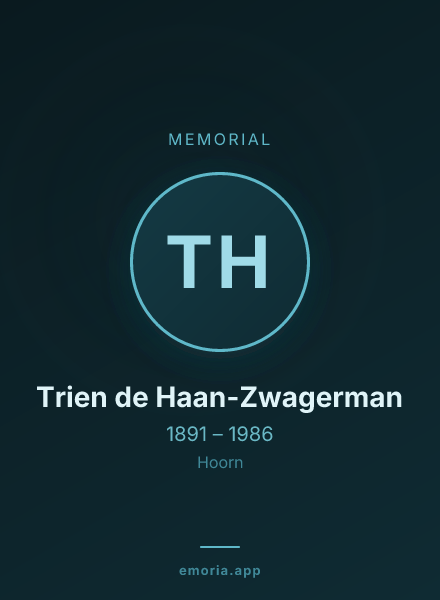 Memorial portrait of Trien de Haan-Zwagerman
