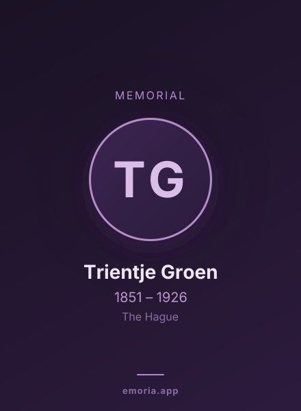 Memorial portrait of Trientje Groen