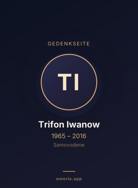 Gedenkportrait von Trifon Iwanow