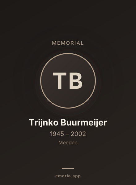 Memorial portrait of Trijnko Buurmeijer