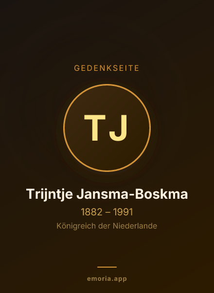 Gedenkportrait von Trijntje Jansma-Boskma