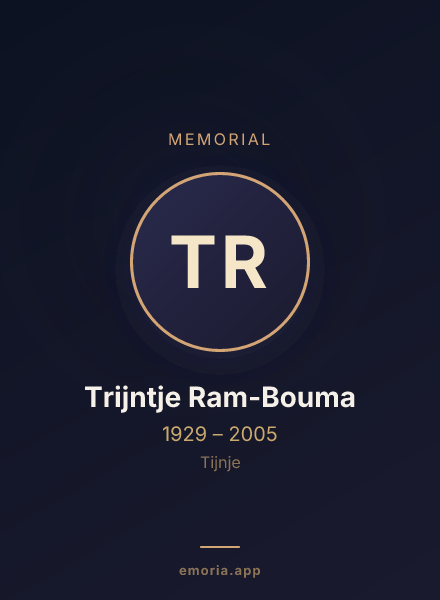 Memorial portrait of Trijntje Ram-Bouma