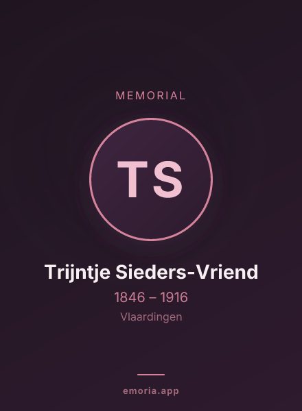 Memorial portrait of Trijntje Sieders-Vriend