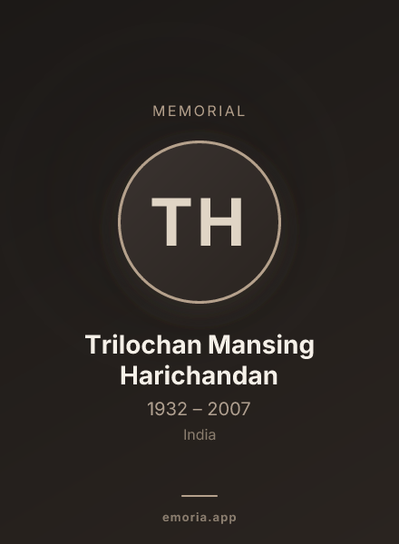 Memorial portrait of Trilochan Mansing Harichandan