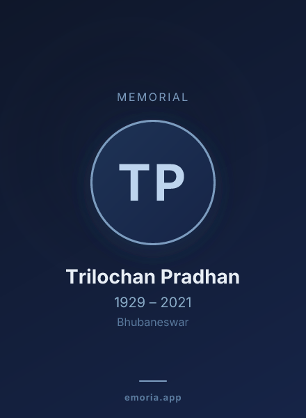 Memorial portrait of Trilochan Pradhan
