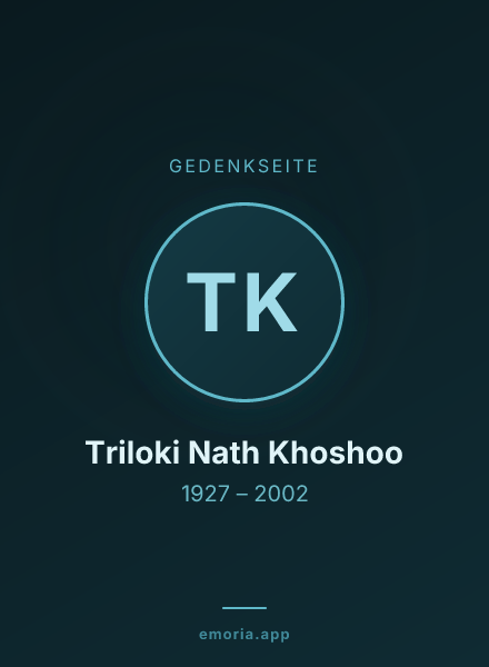 Gedenkportrait von Triloki Nath Khoshoo