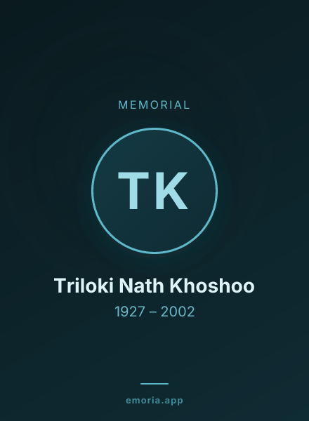 Memorial portrait of Triloki Nath Khoshoo