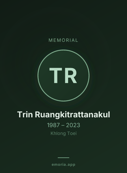 Memorial portrait of Trin Ruangkitrattanakul