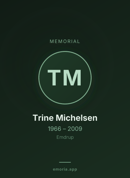 Memorial portrait of Trine Michelsen