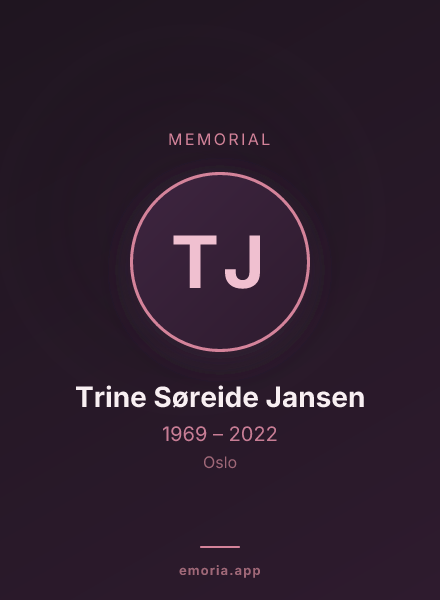 Memorial portrait of Trine Søreide Jansen