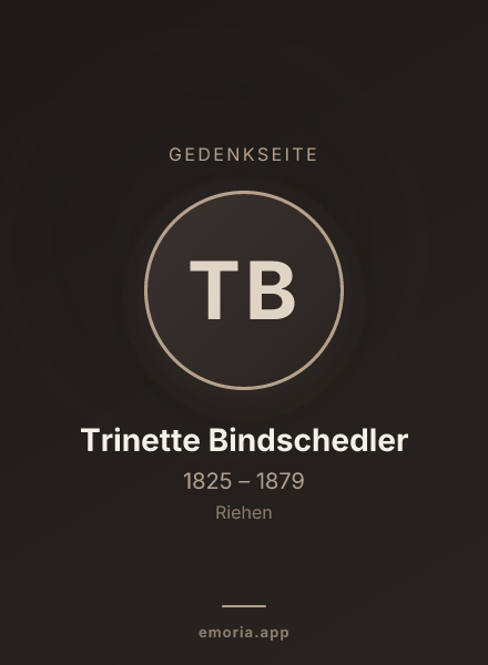 Gedenkportrait von Trinette Bindschedler