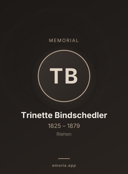 Memorial portrait of Trinette Bindschedler