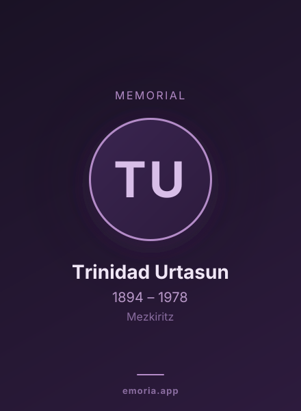 Memorial portrait of Trinidad Urtasun