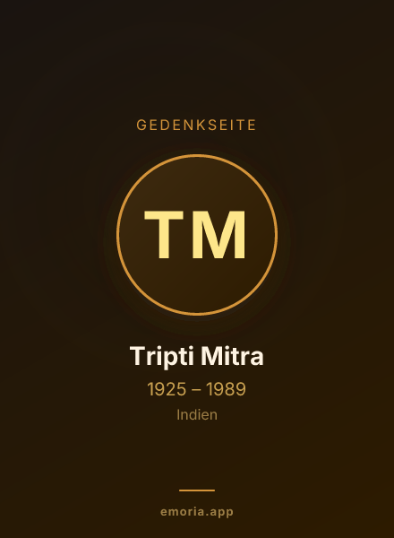 Gedenkportrait von Tripti Mitra
