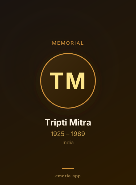 Memorial portrait of Tripti Mitra