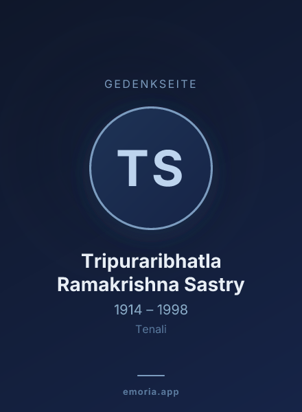 Gedenkportrait von Tripuraribhatla Ramakrishna Sastry