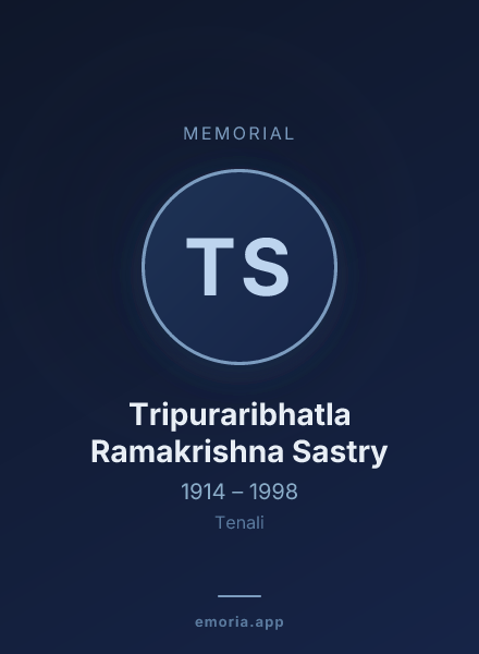 Memorial portrait of Tripuraribhatla Ramakrishna Sastry