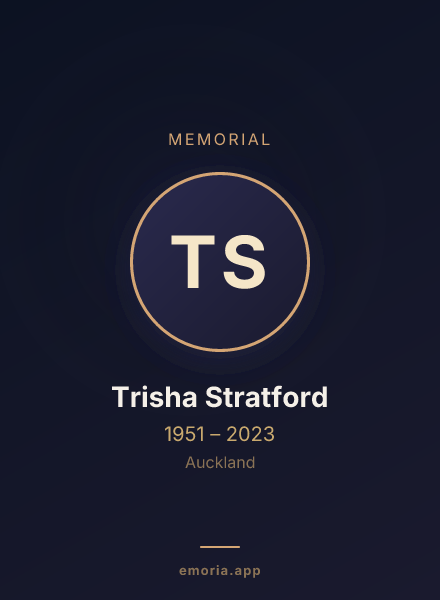 Memorial portrait of Trisha Stratford