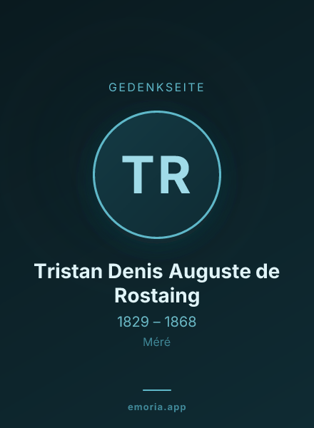 Gedenkportrait von Tristan Denis Auguste de Rostaing