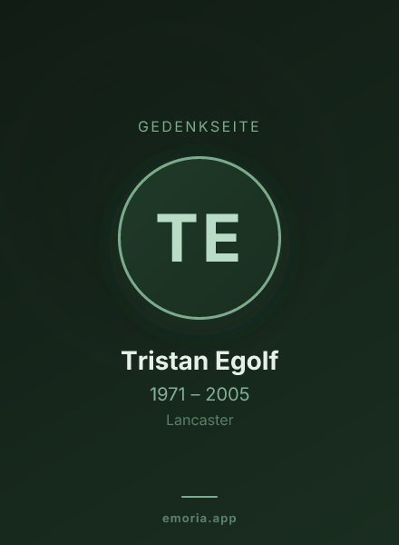 Gedenkportrait von Tristan Egolf
