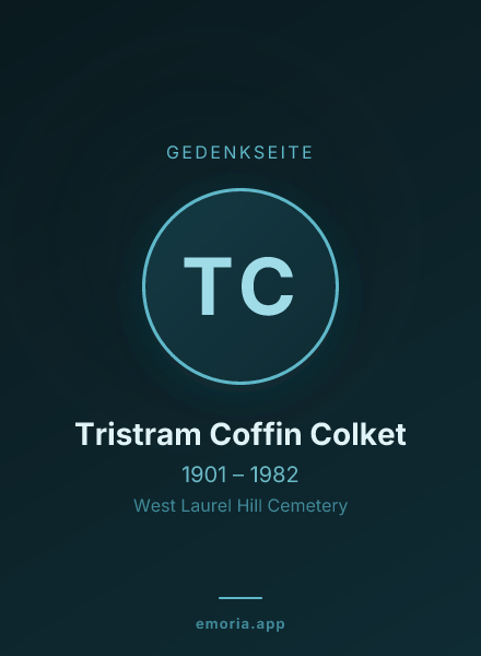 Gedenkportrait von Tristram Coffin Colket
