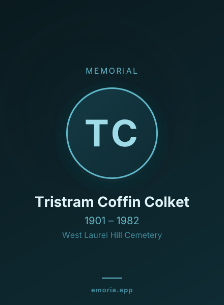 Memorial portrait of Tristram Coffin Colket