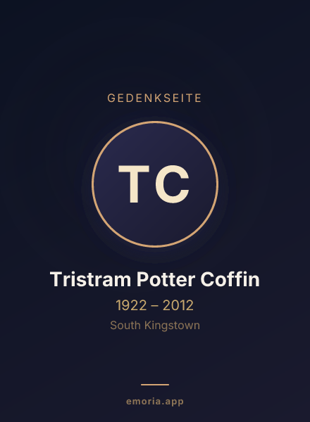 Gedenkportrait von Tristram Potter Coffin