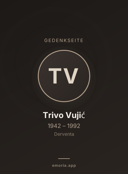 Gedenkportrait von Trivo Vujić