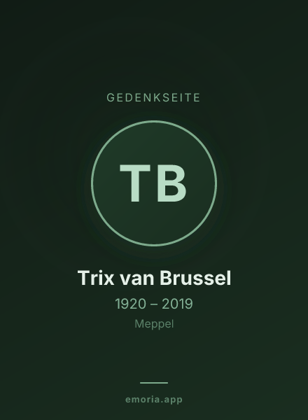 Gedenkportrait von Trix van Brussel