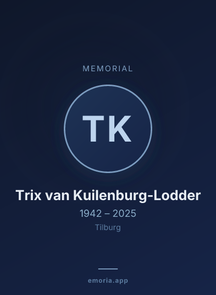 Memorial portrait of Trix van Kuilenburg-Lodder