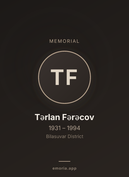 Memorial portrait of Tərlan Fərəcov