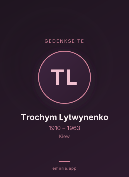 Gedenkportrait von Trochym Lytwynenko